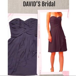 David’s Bridal Crinkle Chiffon Dress Sz 10